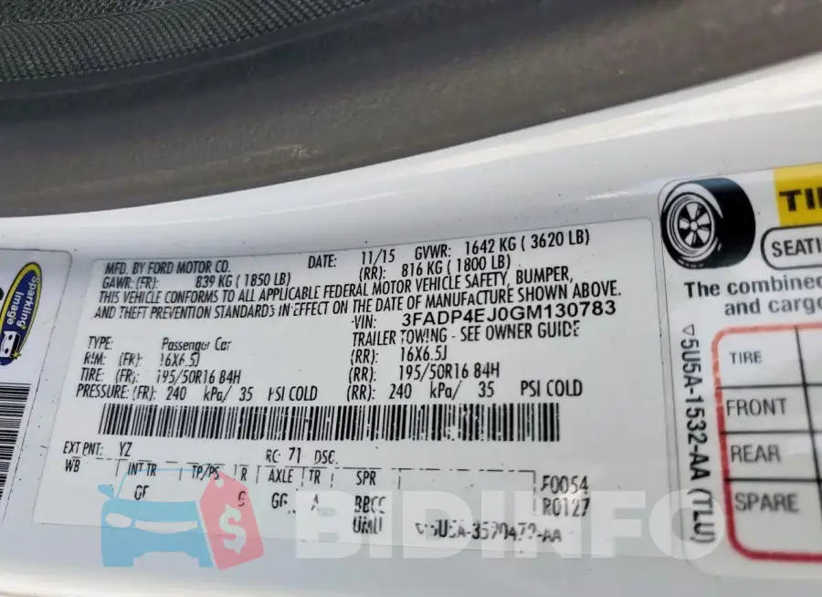 3FADP4EJ0GM130783 Photo# 12