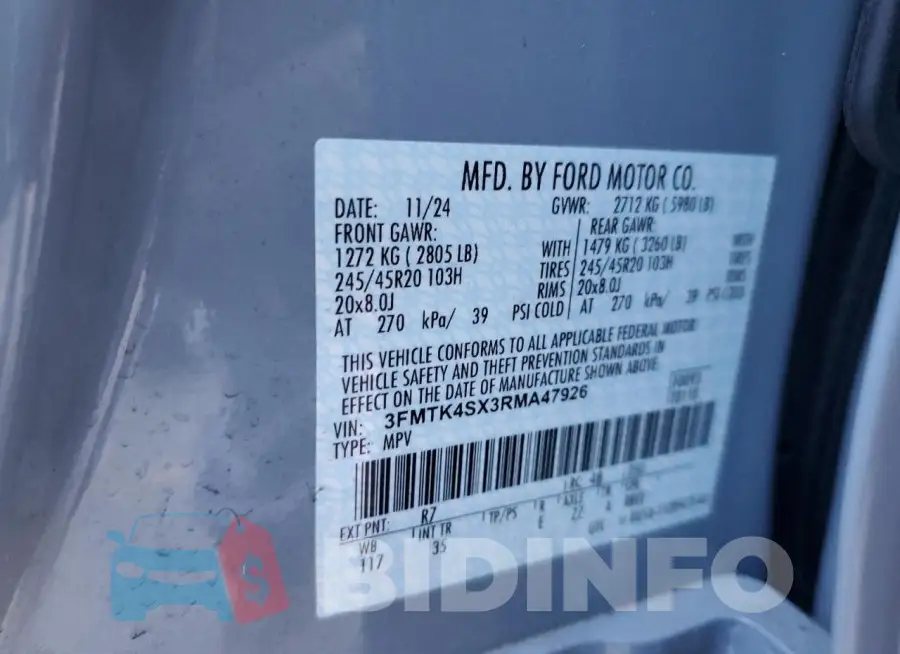3FMTK4SX3RMA47926 Photo# 14