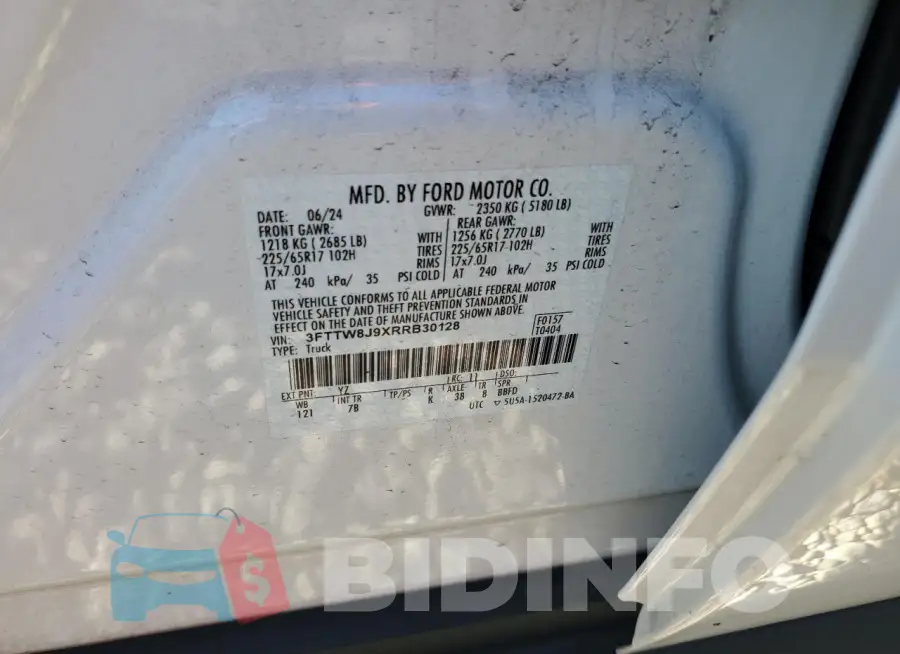 3FTTW8J9XRRB30128 Photo# 12