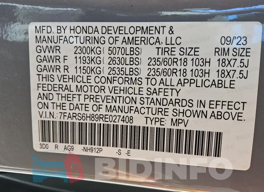 7FARS6H89RE027408 Photo# 12