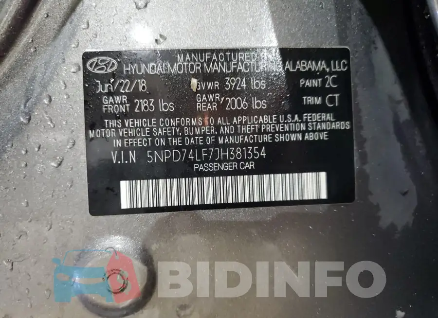 5NPD74LF7JH381354 Photo# 12