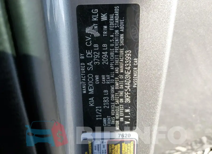 3KPF54AD3NE433993 Photo# 13