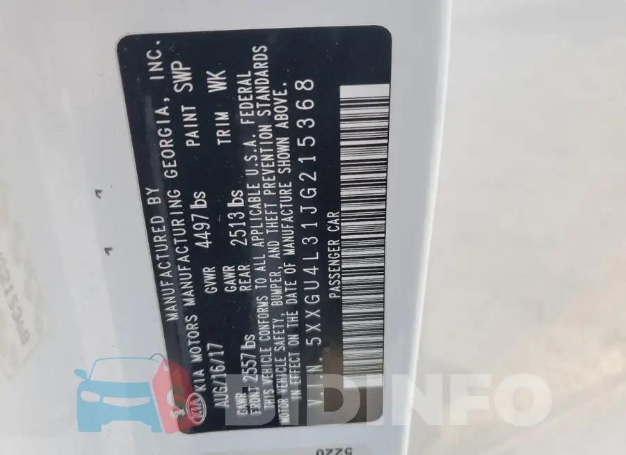5XXGU4L31JG215368 Photo# 13