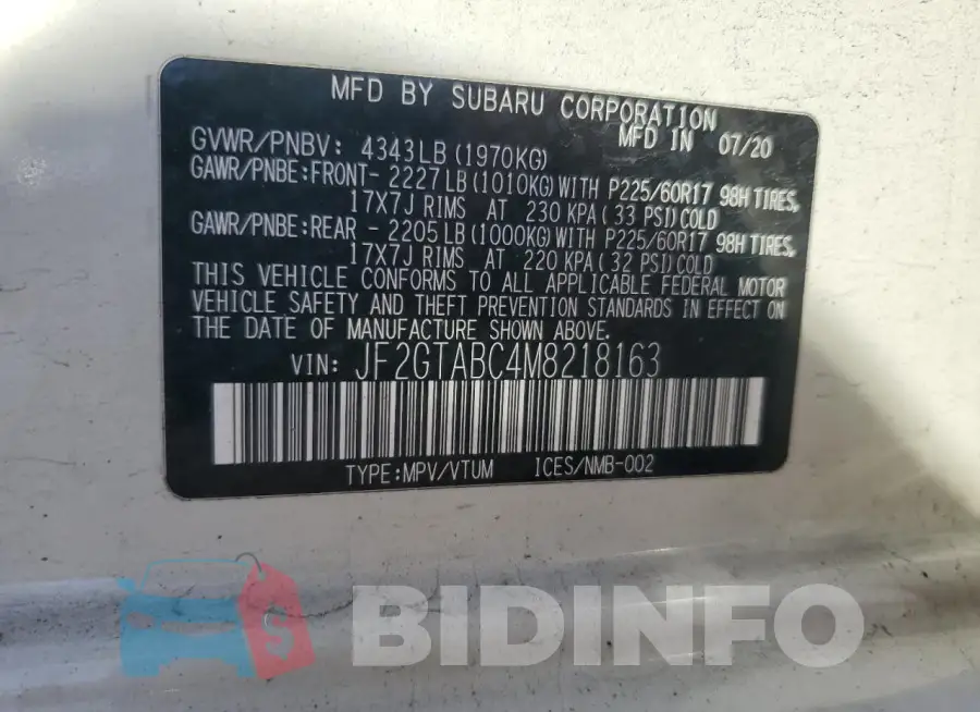 JF2GTABC4M8218163 Photo# 13