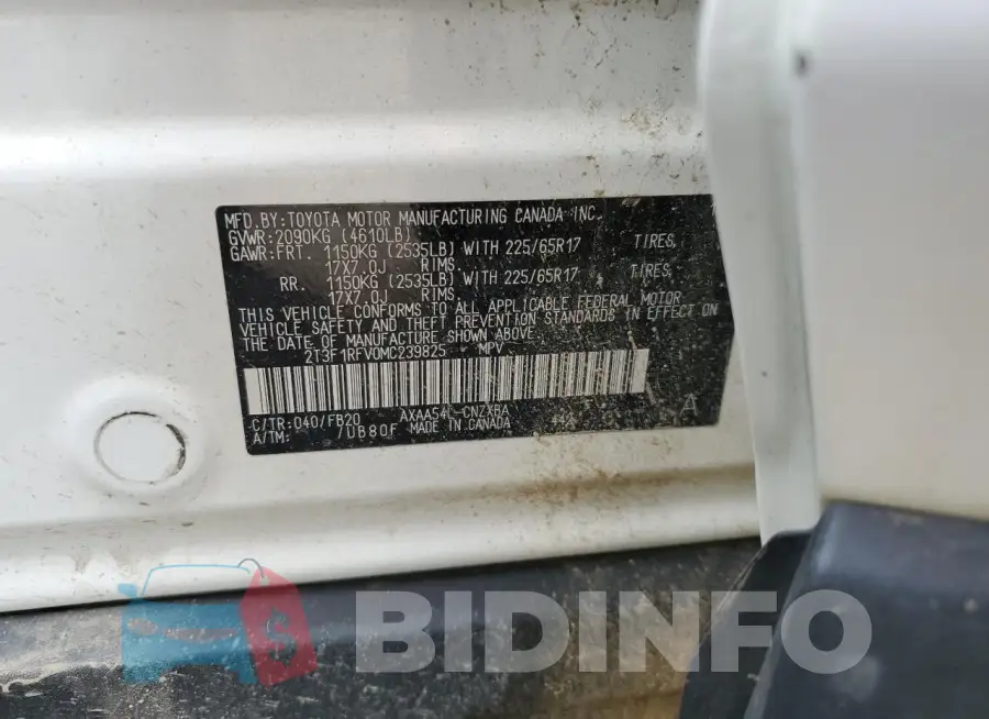 2T3F1RFV0MC239825 Photo# 13