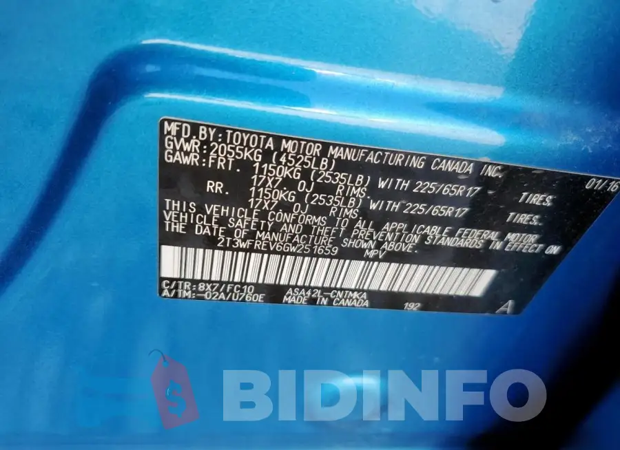 2T3WFREV6GW251659 Photo# 12