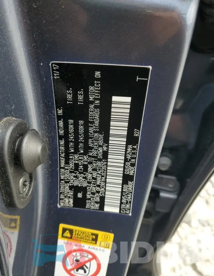 5TDKZRFH4JS239761 Photo# 14