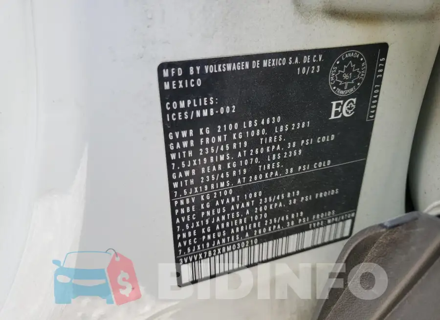 3VVVX7B2XRM030210 Photo# 14