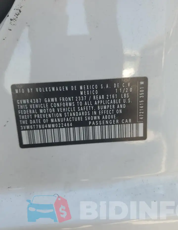 3VW6T7BU4MM022464 Photo# 13