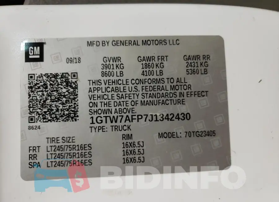 1GTW7AFP7J1342430 Photo# 13