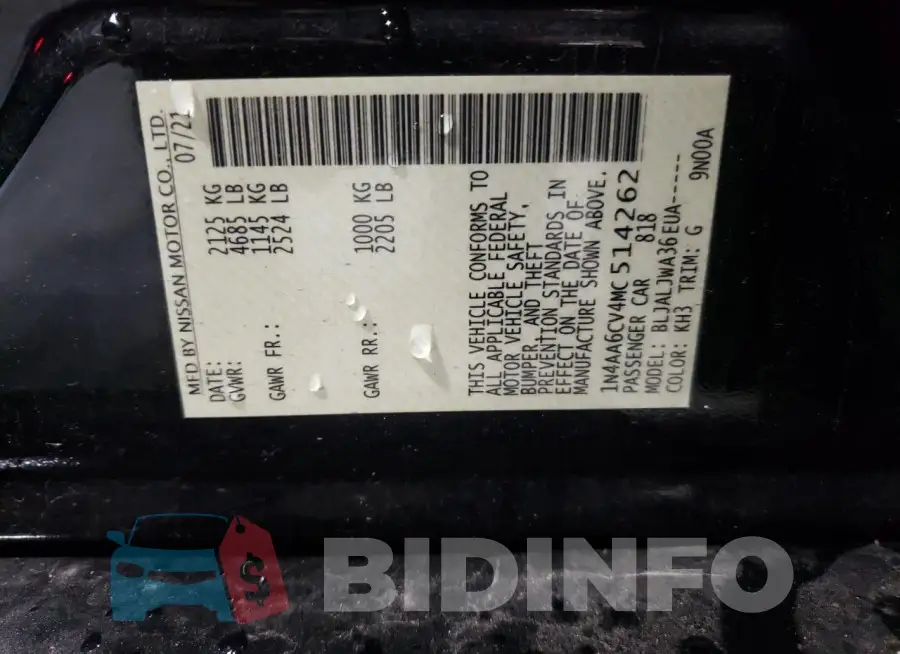 1N4AA6CV4MC514262 Photo# 12
