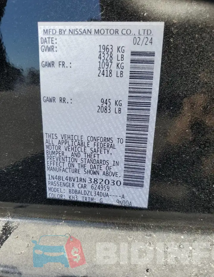 1N4BL4BV1RN382030 Photo# 12