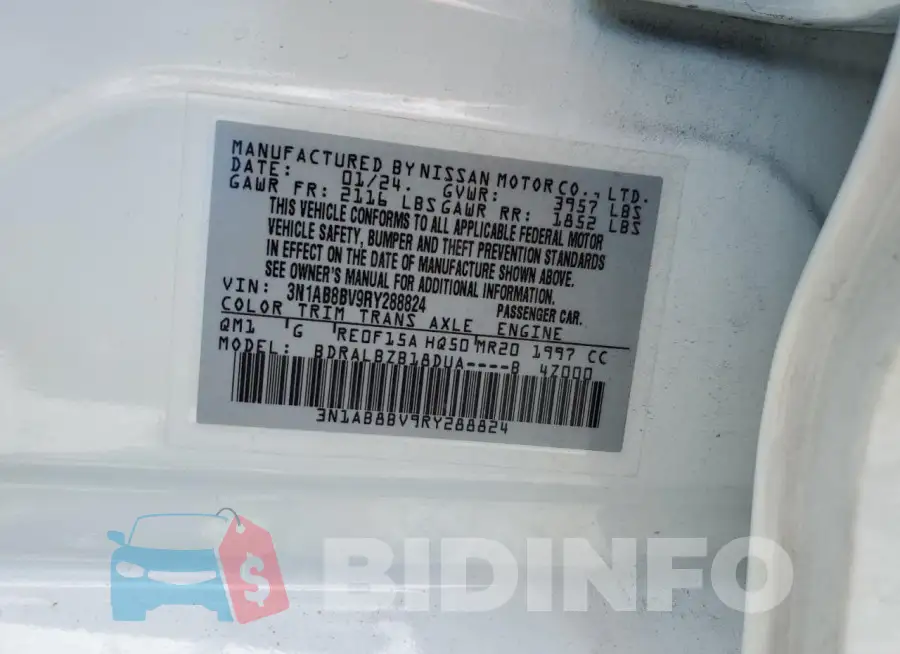 3N1AB8BV9RY288824 Photo# 12