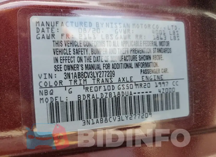 3N1AB8CV3LY277209 Photo# 12