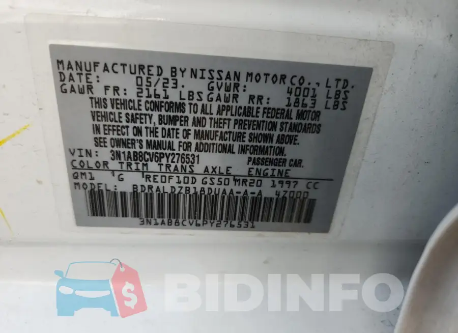 3N1AB8CV6PY276531 Photo# 12