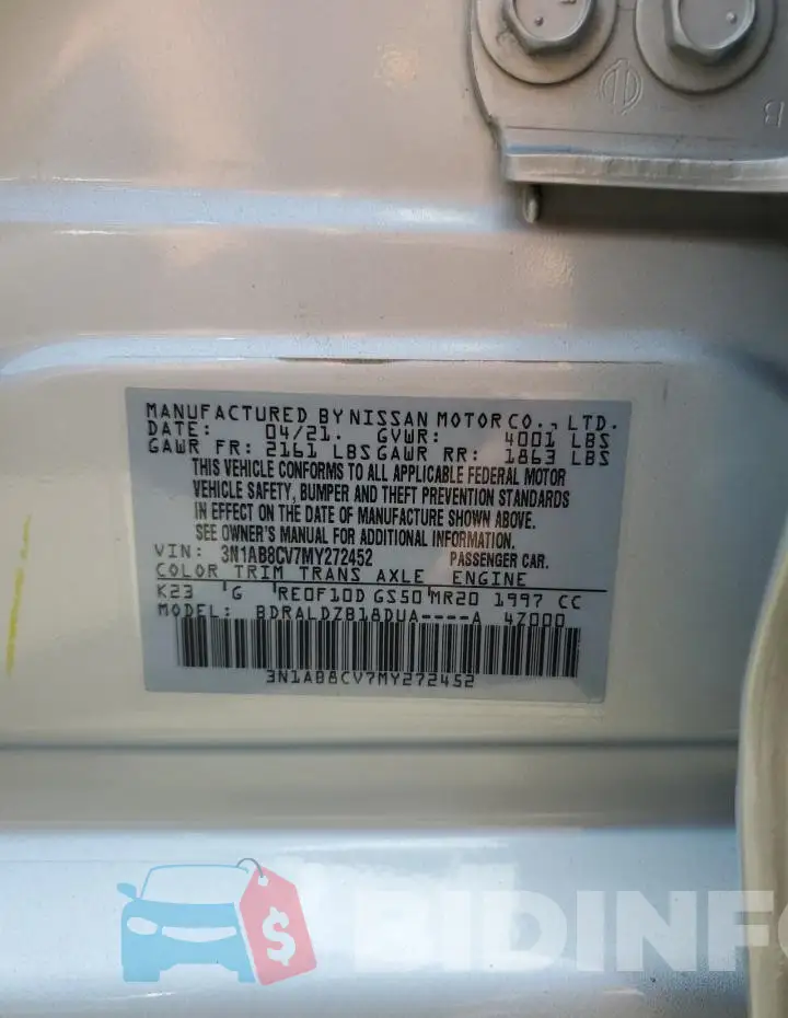 3N1AB8CV7MY272452 Photo# 13
