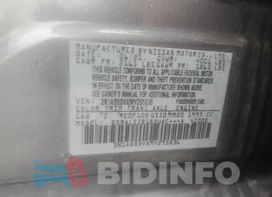 3N1AB8DVXMY295836 Photo# 12