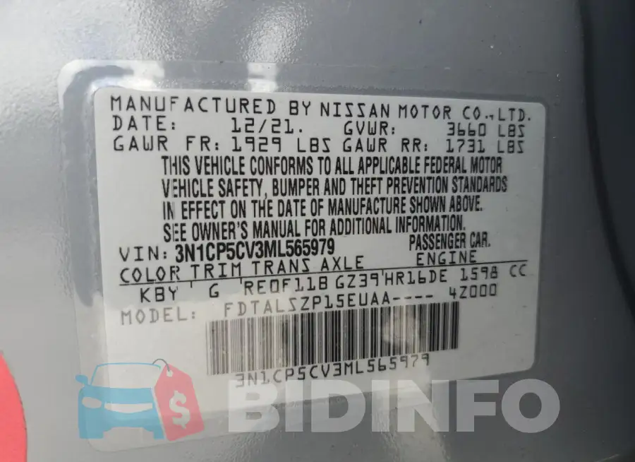 3N1CP5CV3ML565979 Photo# 14