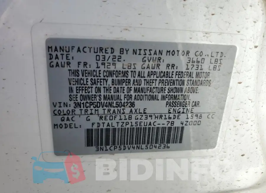 3N1CP5DV4NL504236 Photo# 13