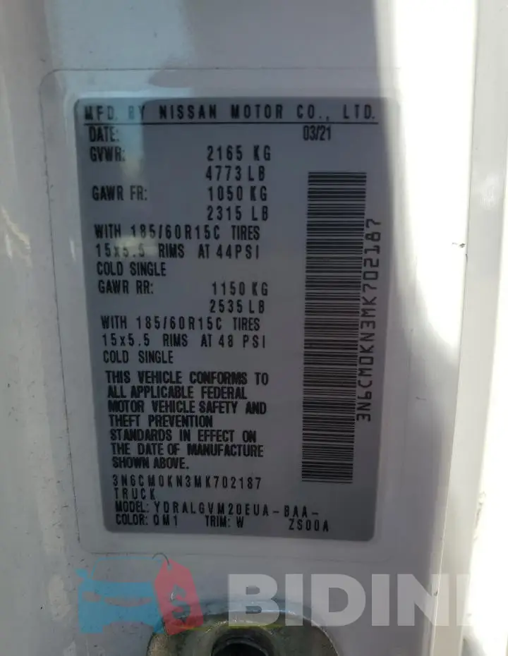 3N6CM0KN3MK702187 Photo# 13