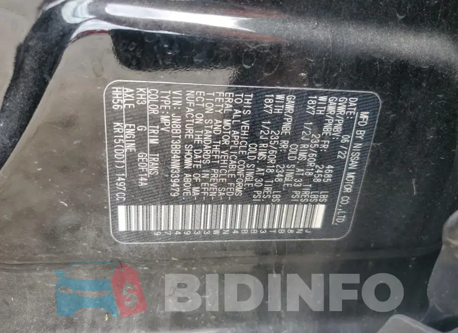 JN8BT3BB4NW339479 Photo# 13