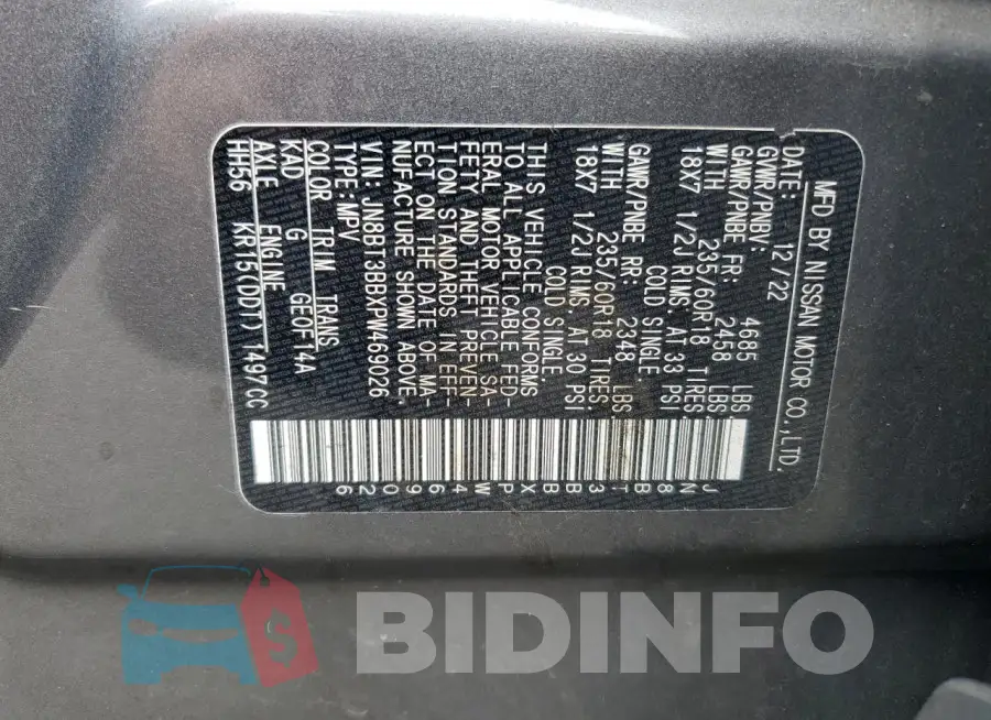 JN8BT3BBXPW469026 Photo# 13