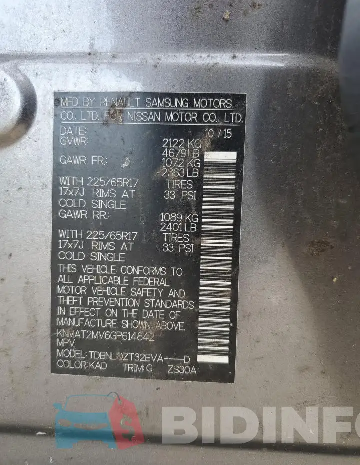 KNMAT2MV6GP614842 Photo# 12
