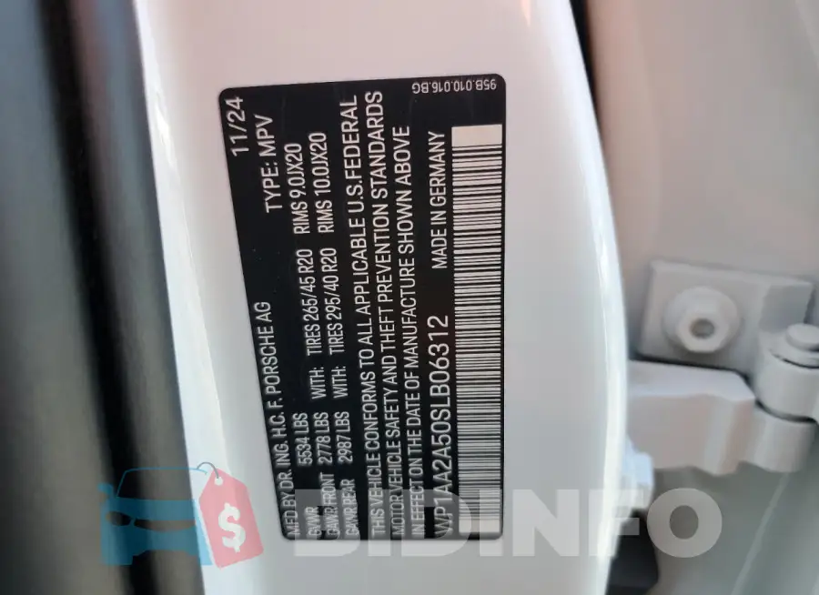 WP1AA2A50SLB06312 Photo# 13