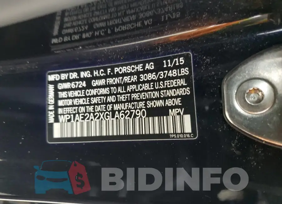 WP1AE2A2XGLA62790 Photo# 13