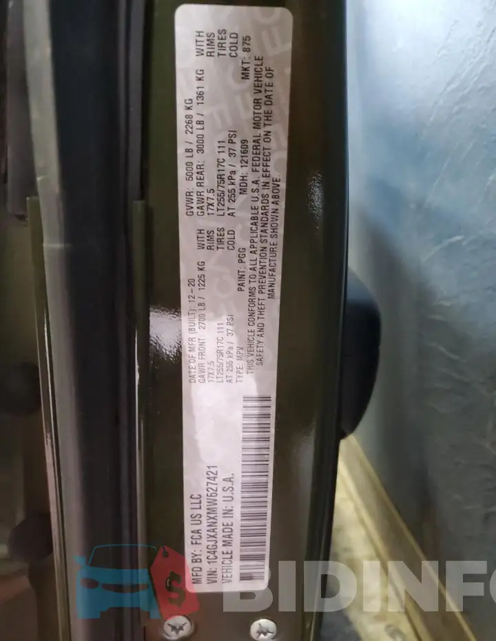 1C4GJXANXMW627421 Photo# 13