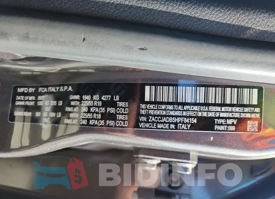 ZACCJADB5HPF84154 Photo# 12