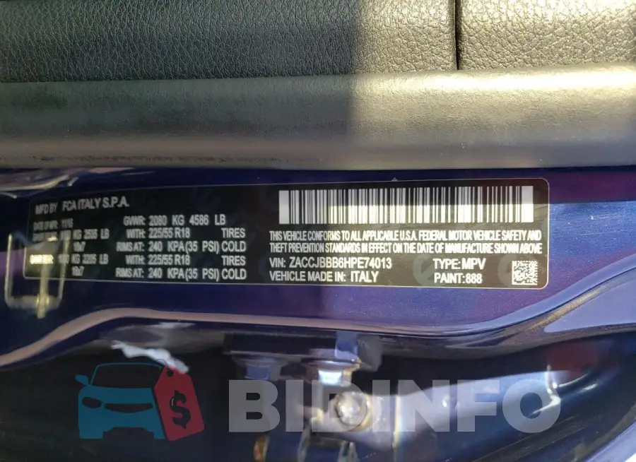 ZACCJBBB6HPE74013 Photo# 13