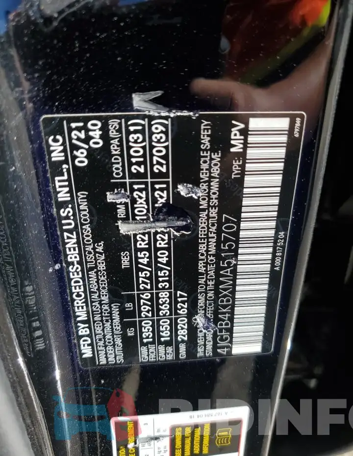 4JGFB4KBXMA515707 Photo# 13