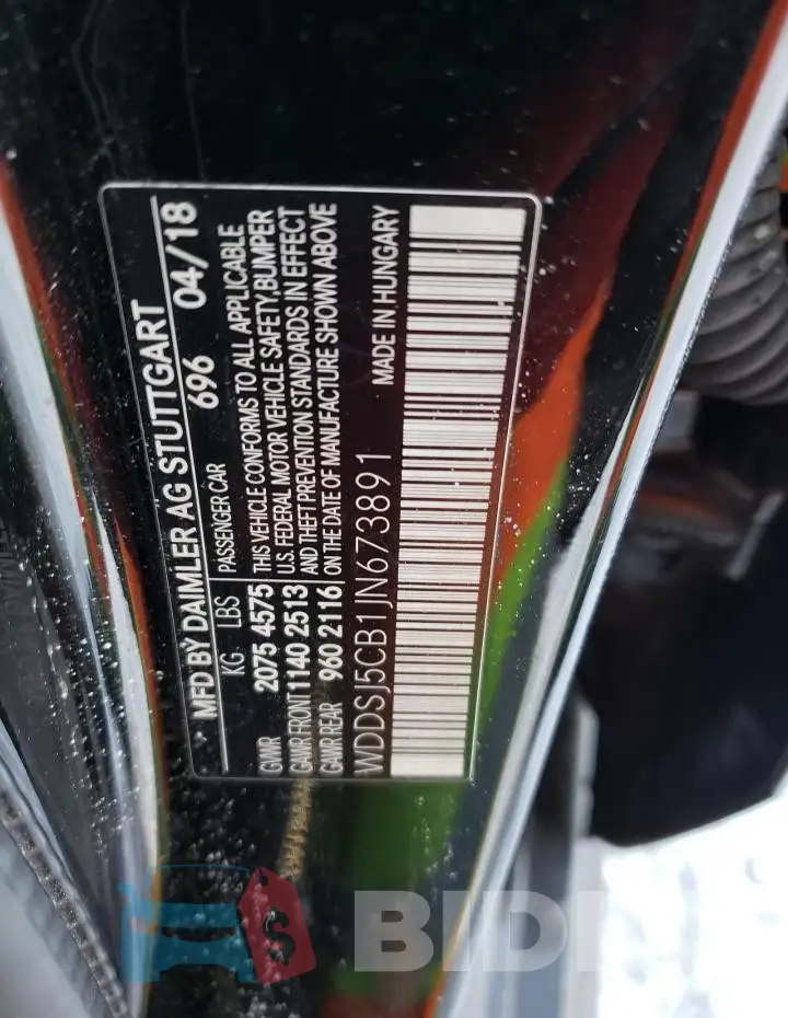 WDDSJ5CB1JN673891 Photo# 13