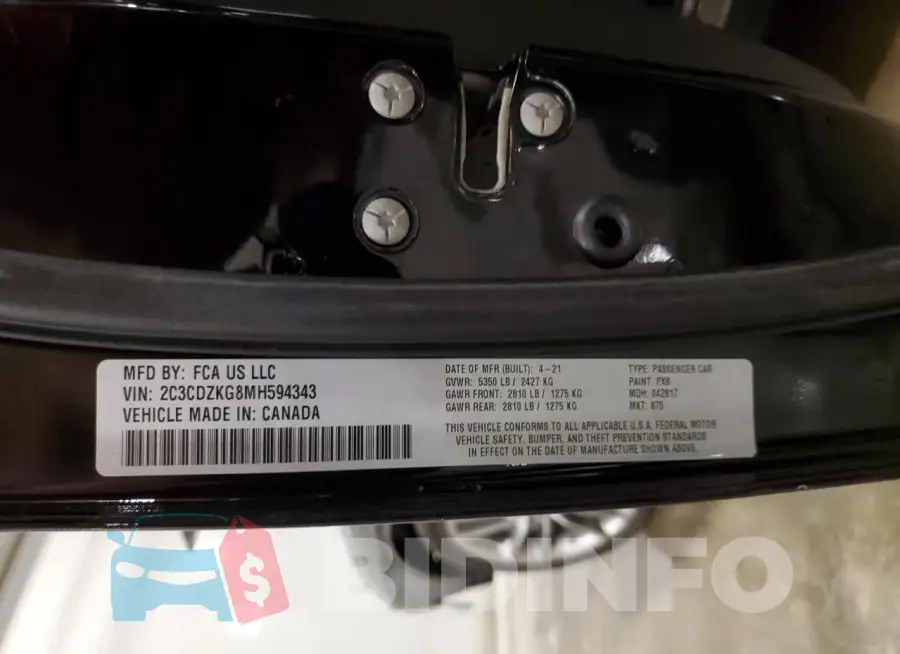 2C3CDZKG8MH594343 Photo# 13