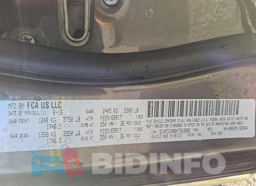 3C4PDCAB8HT503892 Photo# 13