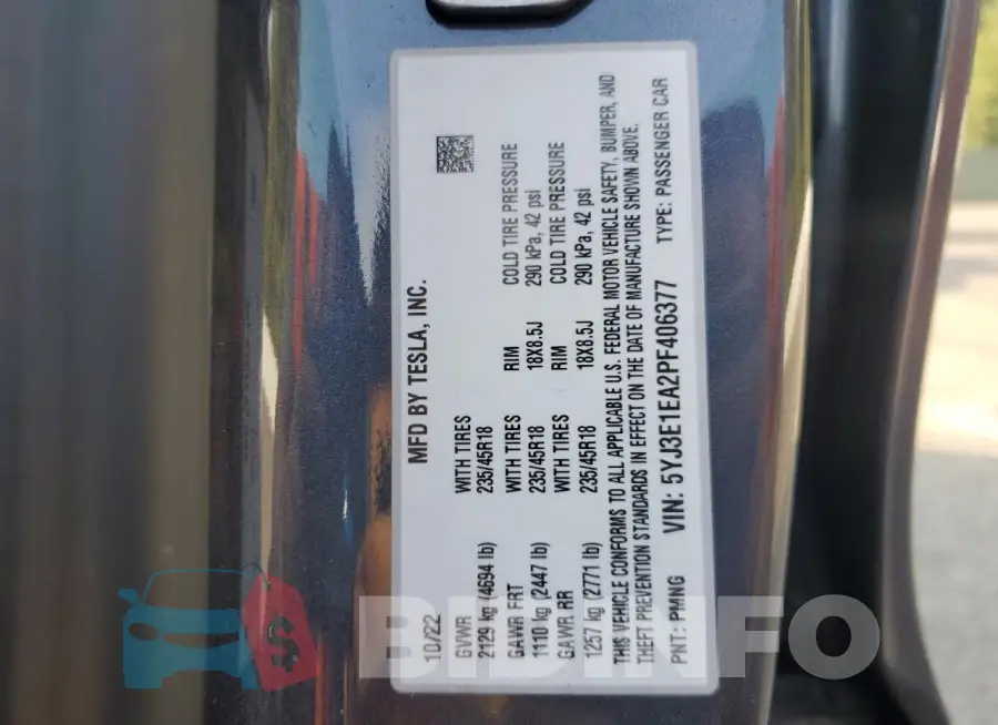 5YJ3E1EA2PF406377 Photo# 14