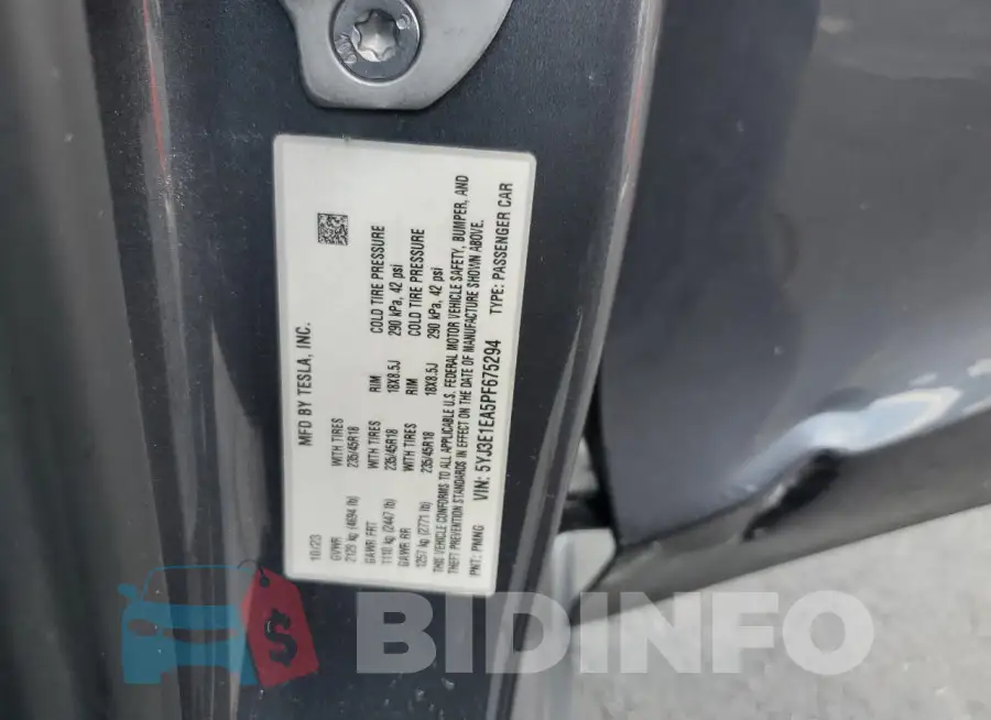 5YJ3E1EA5PF675294 Photo# 12