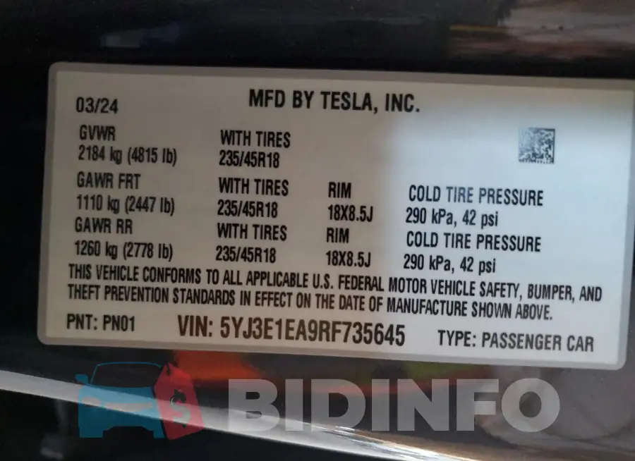 5YJ3E1EA9RF735645 Photo# 12