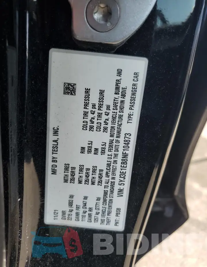 5YJ3E1EB8NF104873 Photo# 12