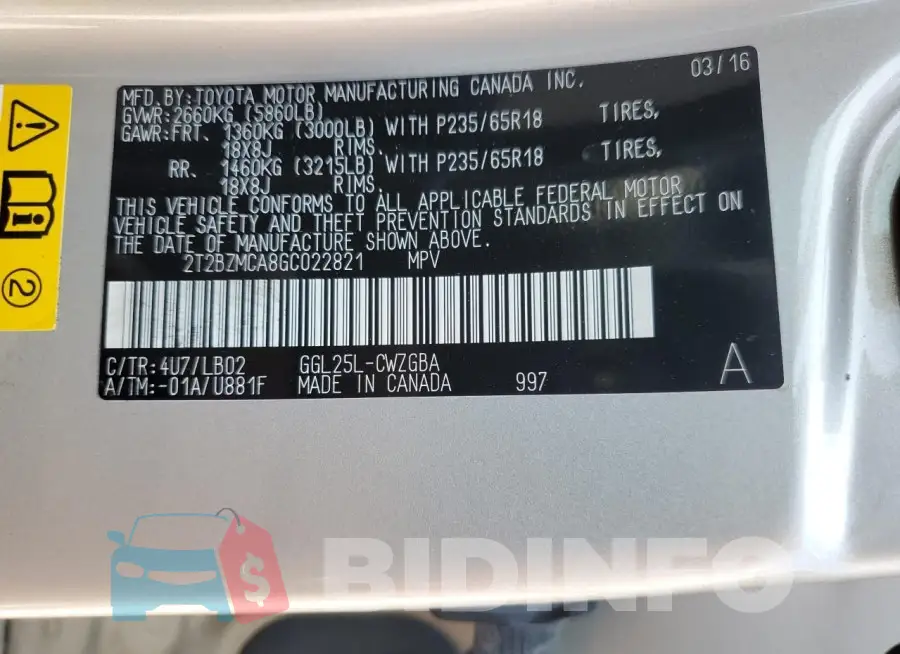 2T2BZMCA8GC022821 Photo# 13