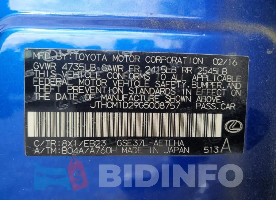 JTHCM1D29G5008757 Photo# 13