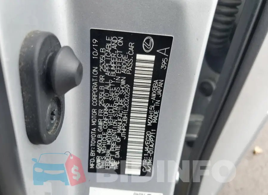 JTHP9JBH1L2020259 Photo# 13