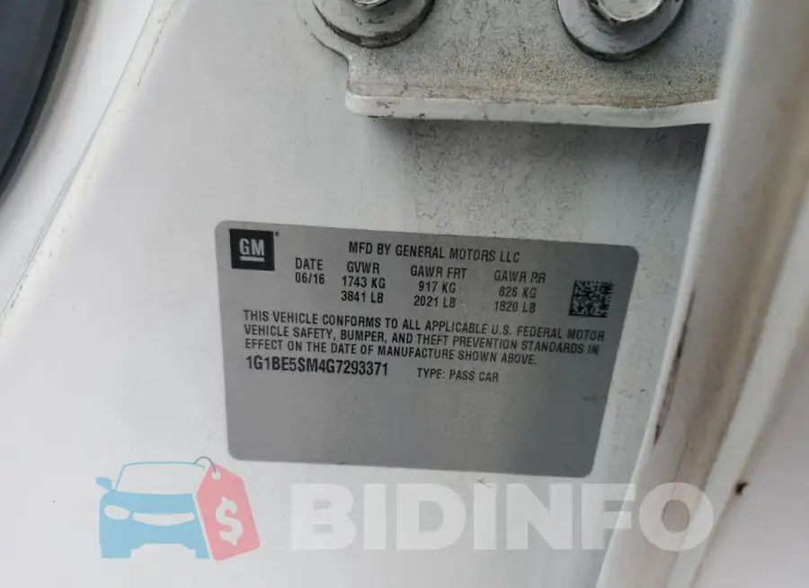 1G1BE5SM4G7293371 Photo# 12