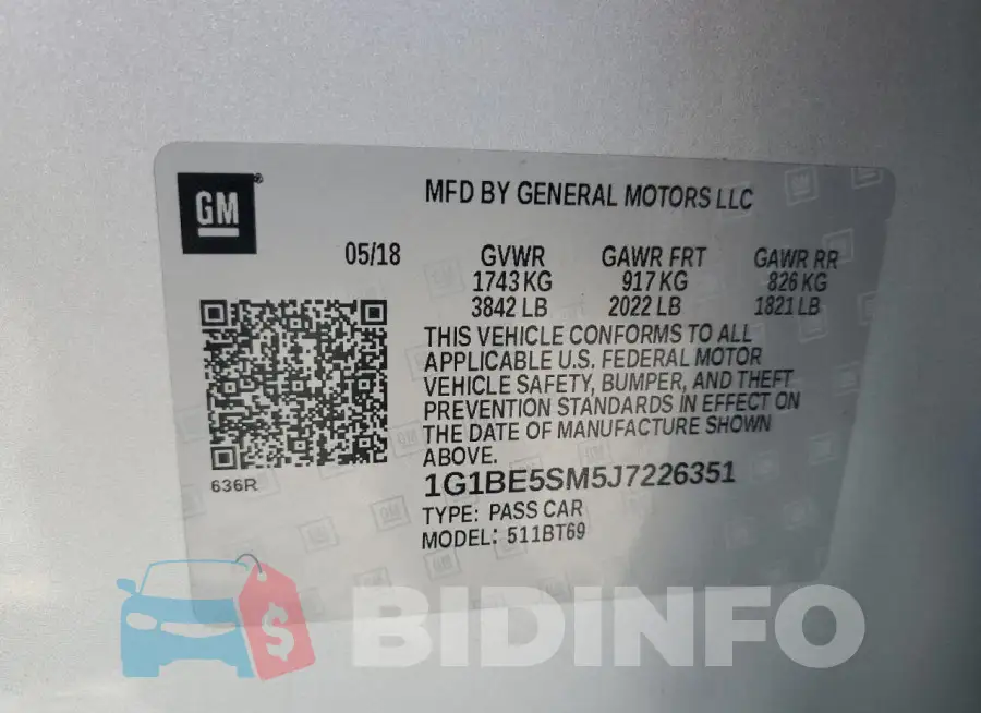 1G1BE5SM5J7226351 Photo# 12