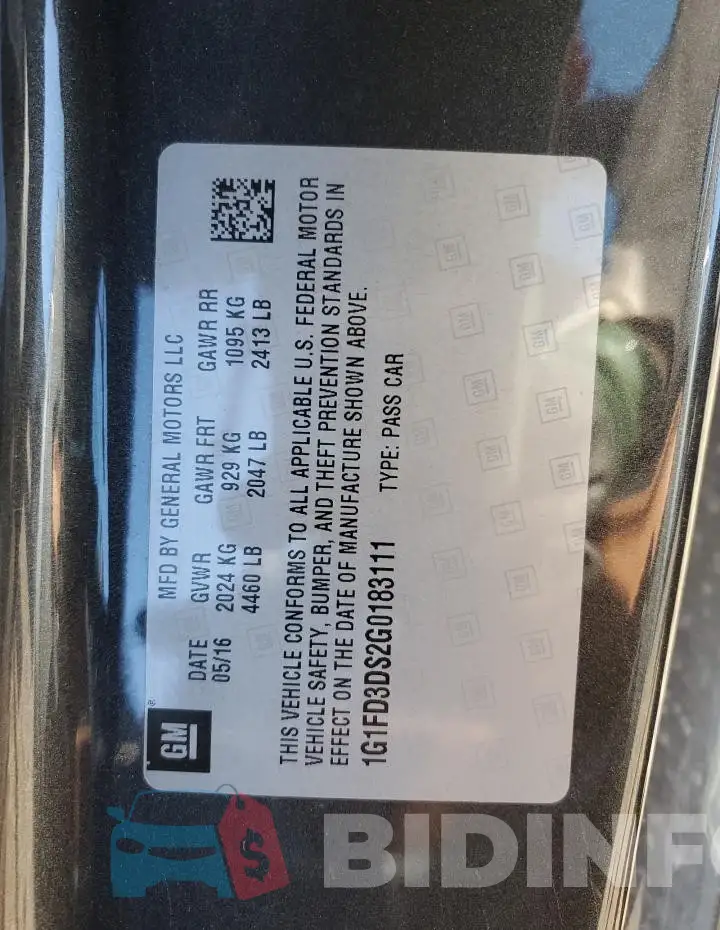 1G1FD3DS2G0183111 Photo# 13