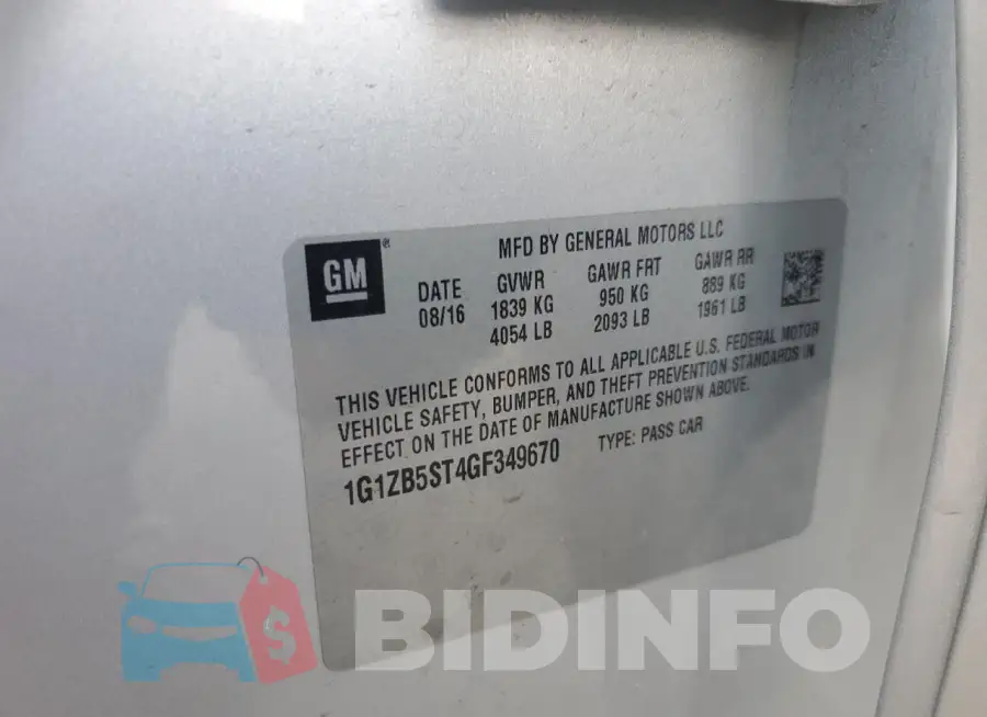 1G1ZB5ST4GF349670 Photo# 12