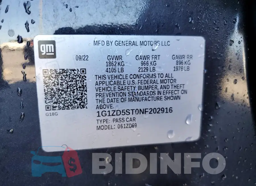 1G1ZD5ST0NF202916 Photo# 13
