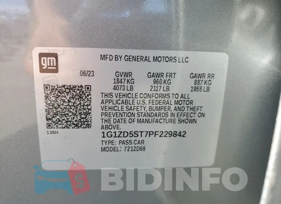 1G1ZD5ST7PF229842 Photo# 13