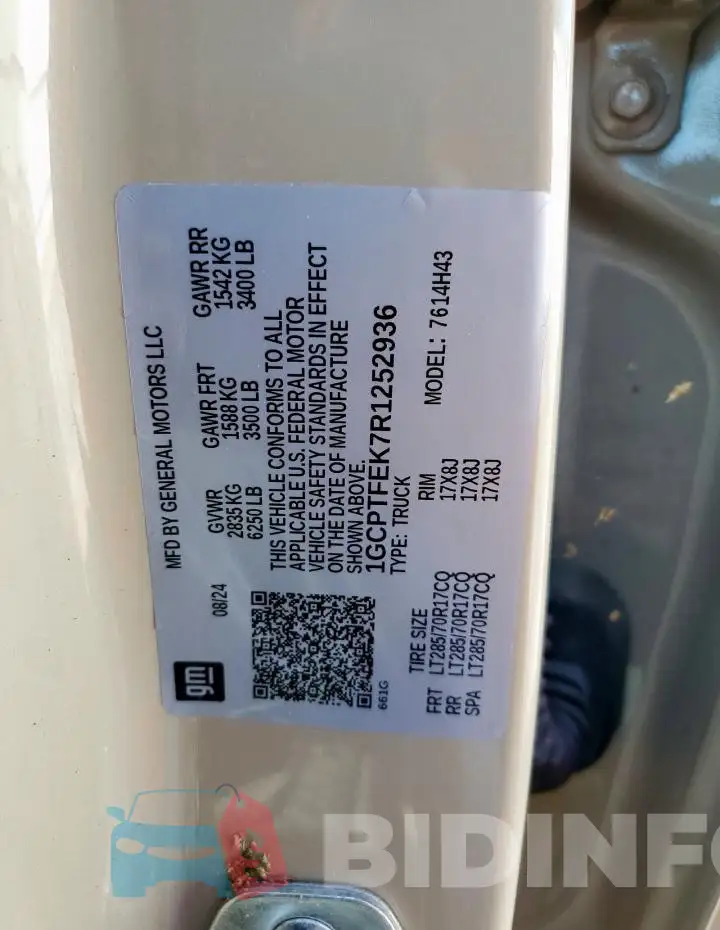1GCPTFEK7R1252936 Photo# 12